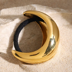 Резинка для волос металлическое полукольцо «BIG HAIR CUFF», золото/серебро