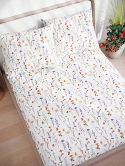 Простынь на резинке перкаль Сказка "Флора" 90x200 см