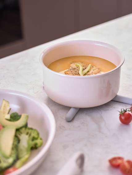 Набор посуды для приготовления со съемной ручкой smart ceramic, 7 предметов, молочный