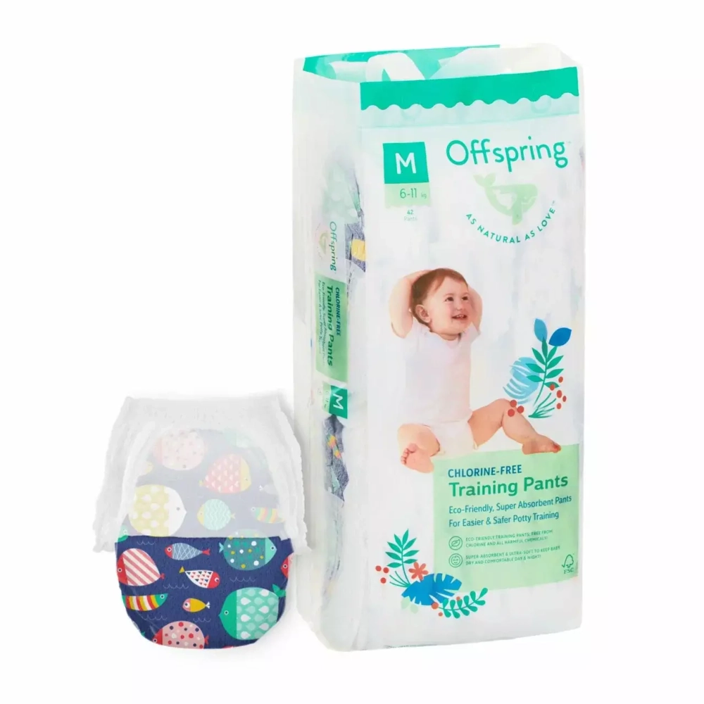 Offspring трусики-подгузники, M 6-11 кг. 42 шт. расцветка Рыбки