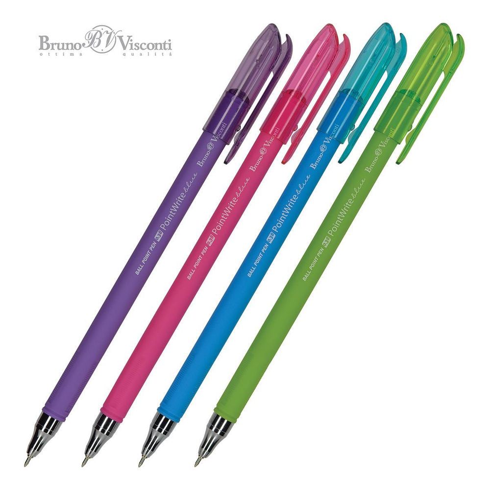 Ручка шариковая 0.38 мм, синяя PointWrite Special в ассорт. (BrunoVisconti)