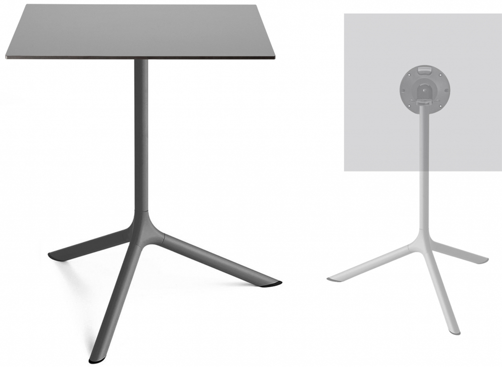 Стол ламинированный обеденный складной Scab Design Tripe Maxi Folding, антрацит, светло-серый