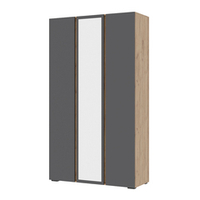 Хелен ШК 02 Шкаф 3-х дверный с зеркалом Крафт золотой / Графит серый