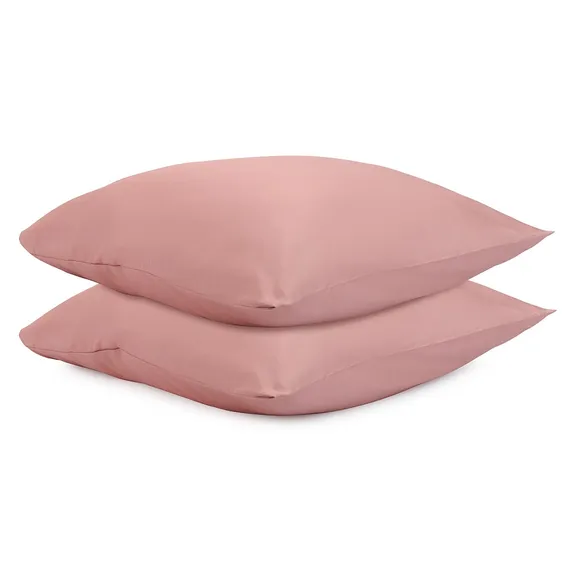 Набор из двух наволочек из сатина темно-розового цвета из коллекции essential, 70х70 см