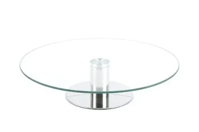 Блюдо стеклянное вращающееся 28,5см, на металлической ножке