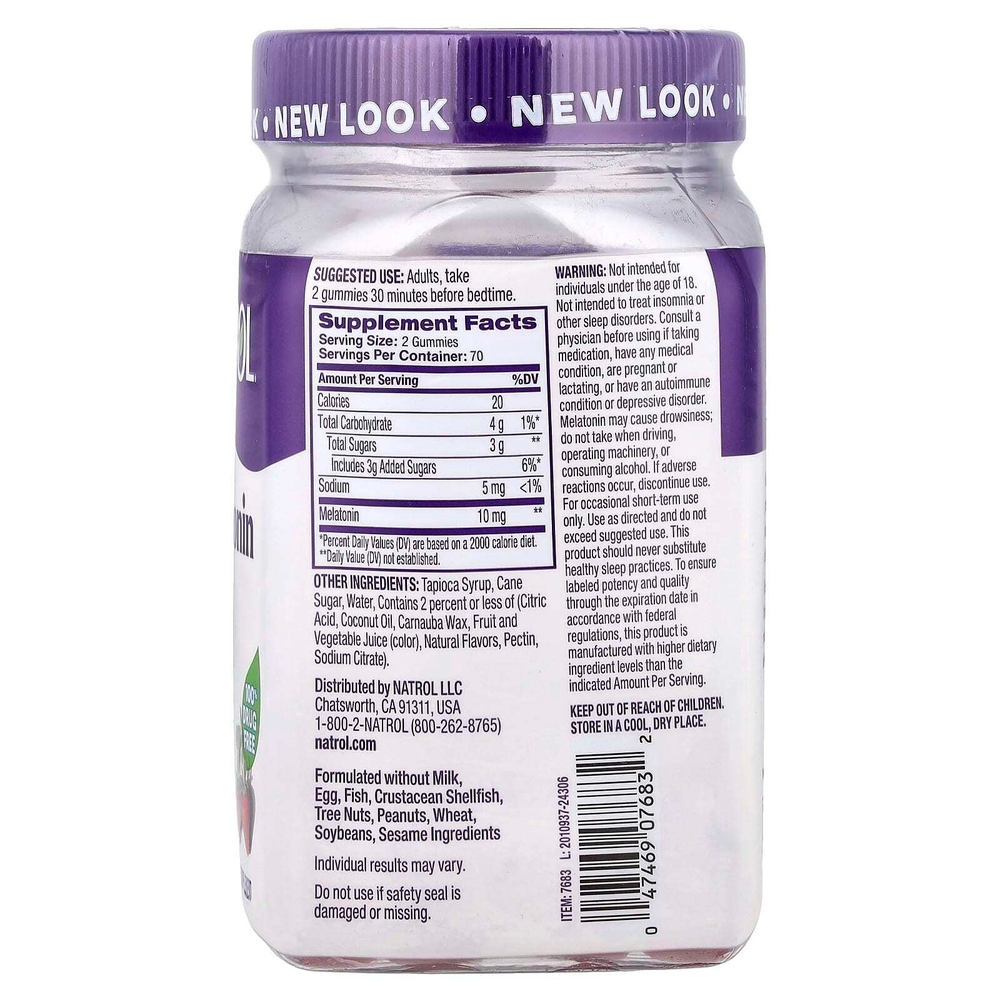 Natrol, жевательные таблетки с мелатонином, со вкусом клубники, 140 жевательных таблеток (5 мг в 1 таблетке)