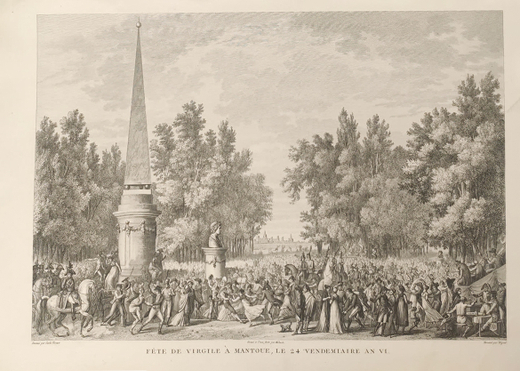 Праздник Вергилия в Мантуе, 24 вандемьера VI года. Гравюра из альбома Военные кампании Франции. 1834