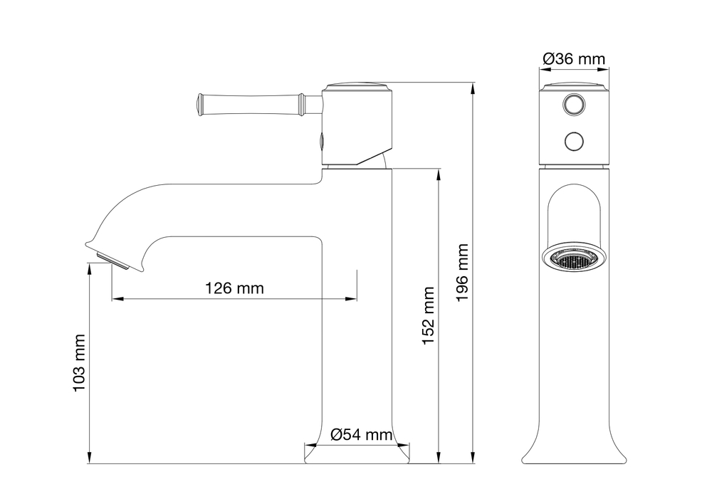 Смеситель для раковины WONZON & WOGHAND TOR, Хром (WW-88018073-CR)