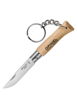 Нож-брелок Opinel №4, нержавеющая сталь, бук, 000081