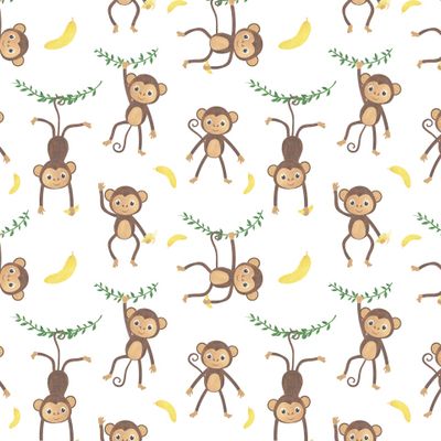 Обезьяны акварель