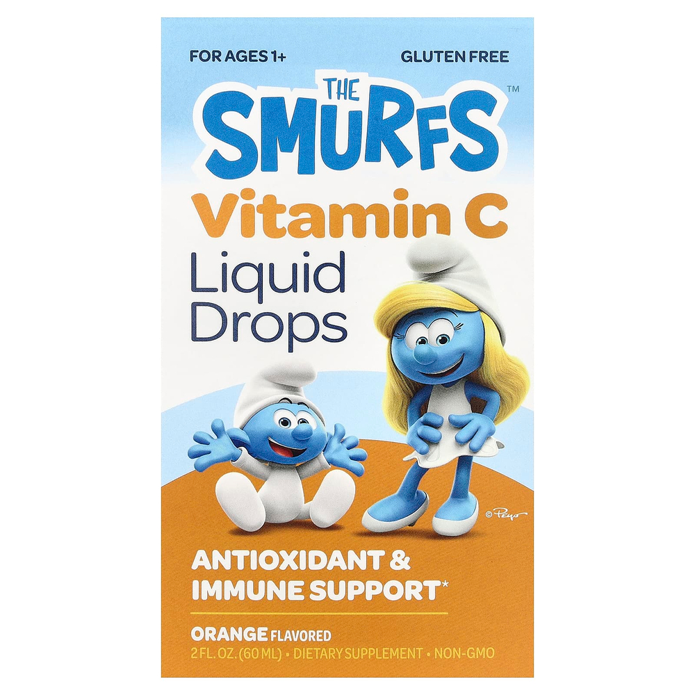 The Smurfs, витамин C в каплях, для детей от 1 года, апельсин, 60 мл (2 жидк. унции)
