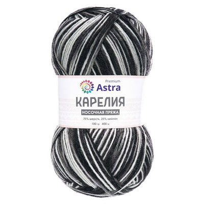 Пряжа Astra Premium (Астра Премиум) Карелия носочная (Karelia sock) / уп.2 мот. по 100 г, 400 м, 1015