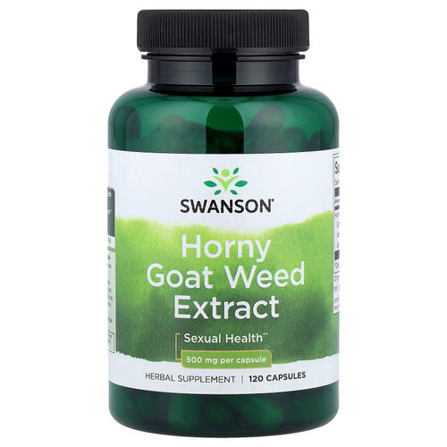 Swanson Vitamins, экстракт горянки крупноцветковой, 500 мг, 120 капсул