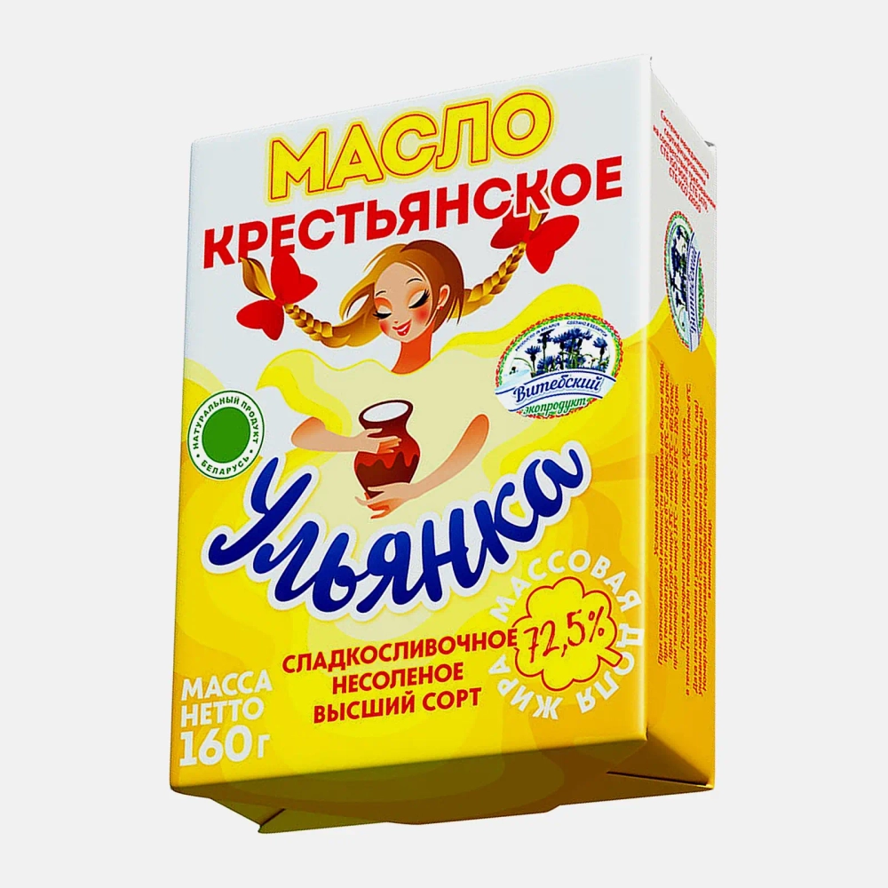 Масло сладкосливочное Ульянка Крестьянское 72.5% 160г