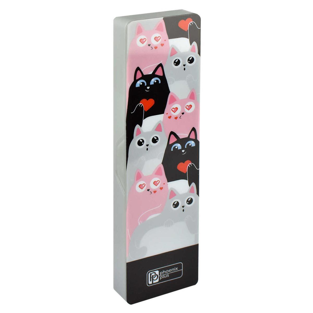 Пенал школьный 20х5,5х2,3 см "Котики" (Феникс+)