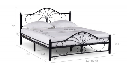 Кровать Форвард Прованс 140*200, черный шагрень