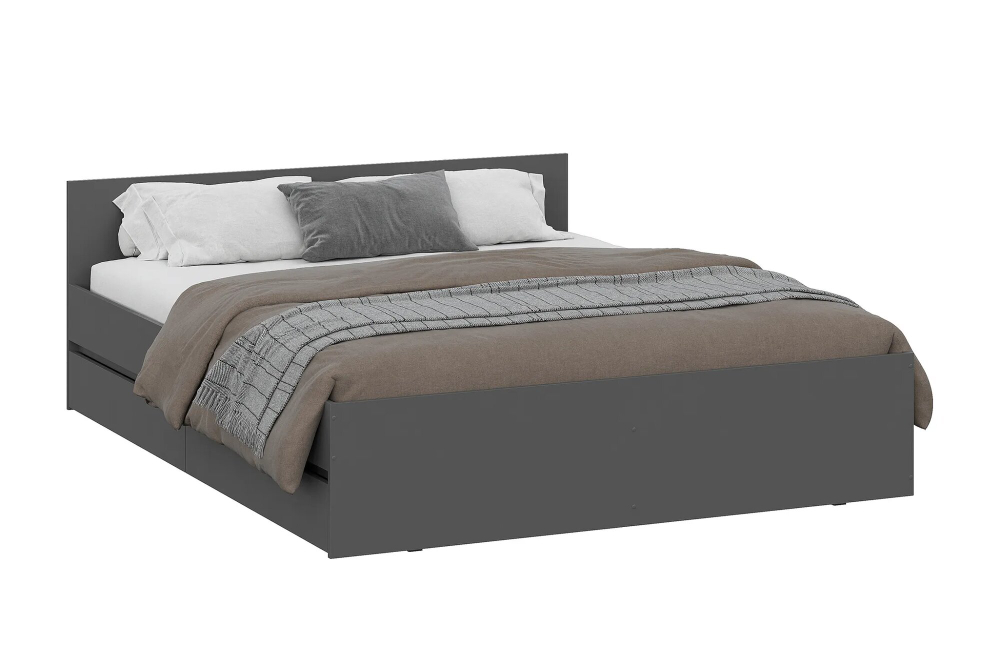 Кровать Элена, спальное место 160х200, лдсп, с ящиками для хранения