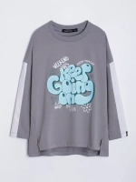 Серый костюм оверсайз для девочки