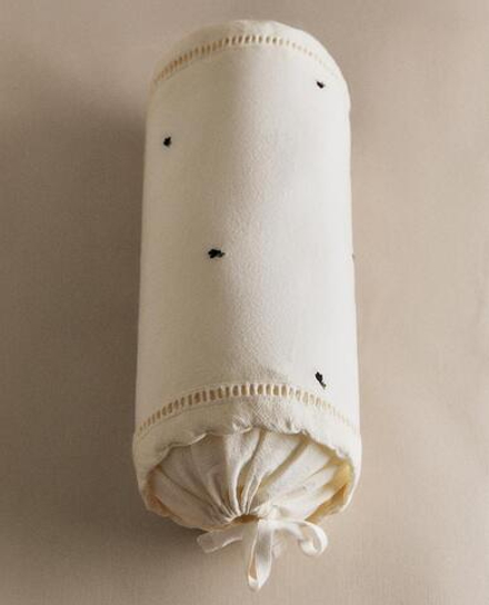 ZARA HOME ДЕТСКАЯ ПОДУШКА-ВАЛИК, ЖЕЛТОВАТО-БЕЛЫЙ