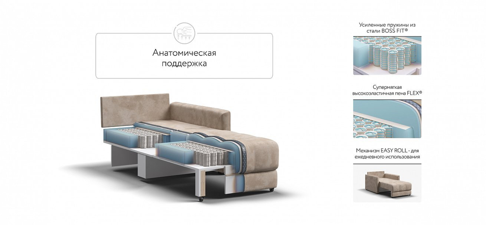 Босс Лофт кресло-кровать Велюр Алькантара пепел