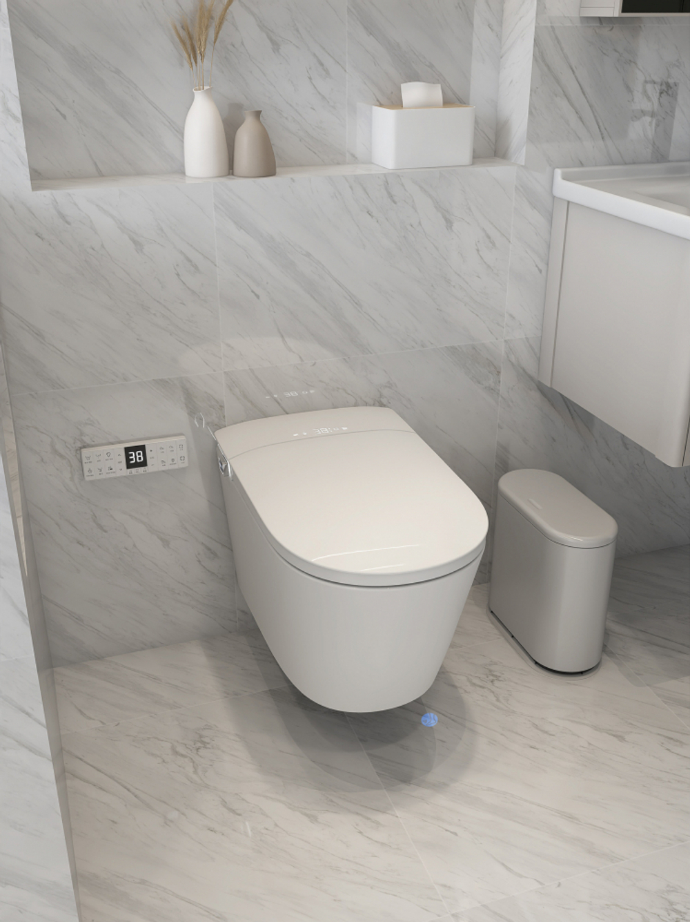 Электронный унитаз-биде ABBER Bequem AC1121S подвесной белый