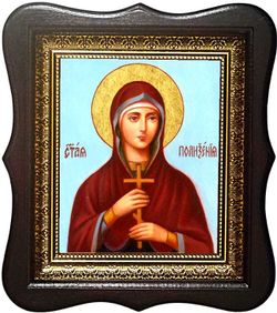 Поликсения Испанская, преподобная дева. Икона на холсте.