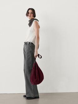 Massimo Dutti Топ из смесовой шерсти, натуральный, кремовый