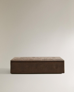 Zara Home Коробка для хранения из дерева, цвет коричневый, 25.5 см