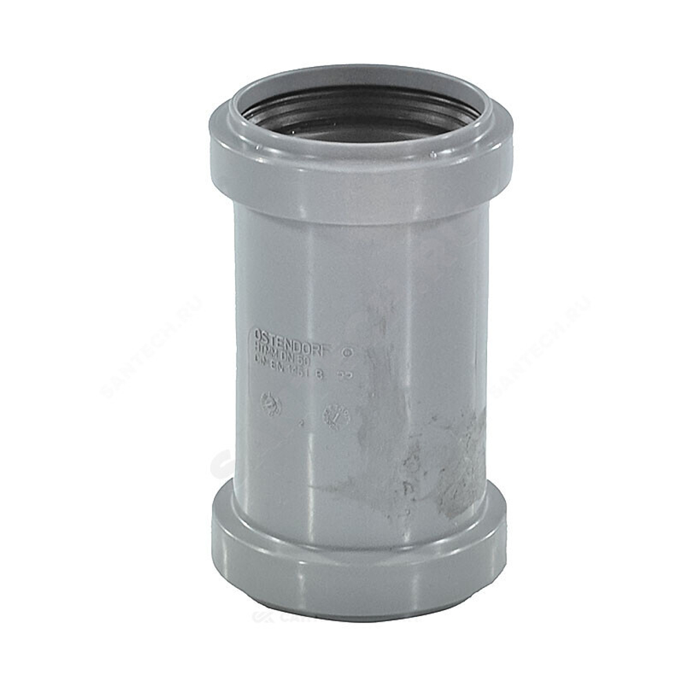 Муфта PP-H двухраструбная серая HT HTMM Дн 40 б/нап в/к Ostendorf 111510