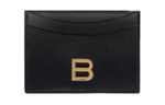 Balenciaga Hourglass Cow Leather Card Holder Card Holder Women"s Black