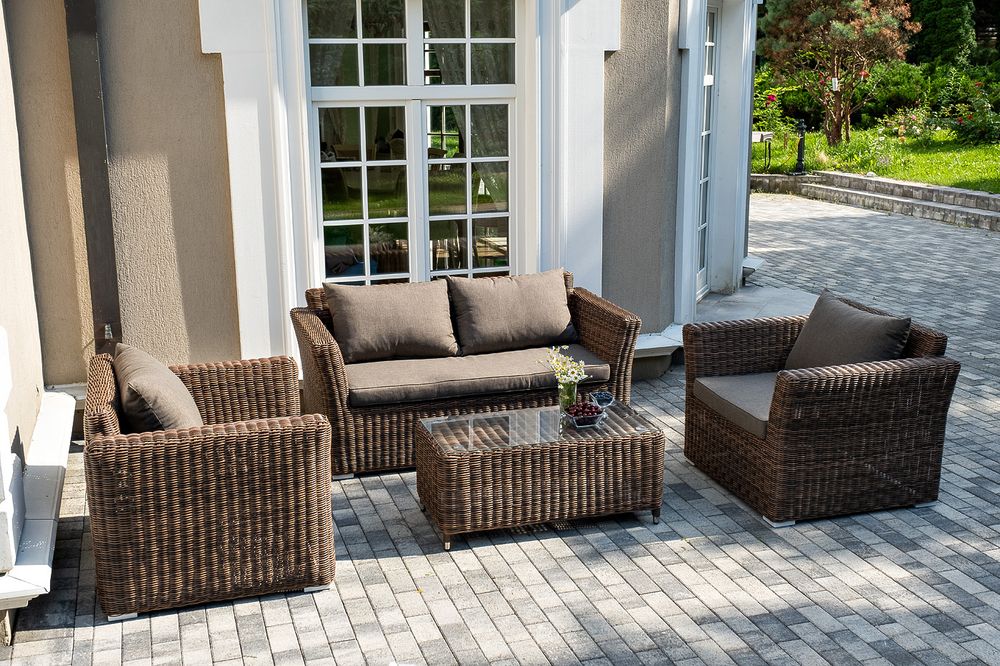 "Капучино Сингл" лаунж-зона из искусственного ротанга, цвет коричневый