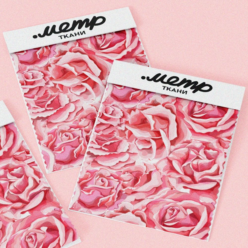 Ткань сатин розы с розами