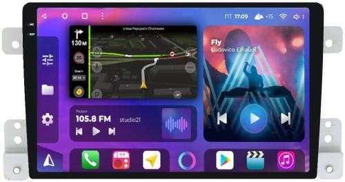 Магнитола для Suzuki Grand Vitara 2005-2016 - FarCar BM053M-2K монитор 9.5" 2K QLED на Android 14, Быстрая, CarPlay, 4G SIM-слот