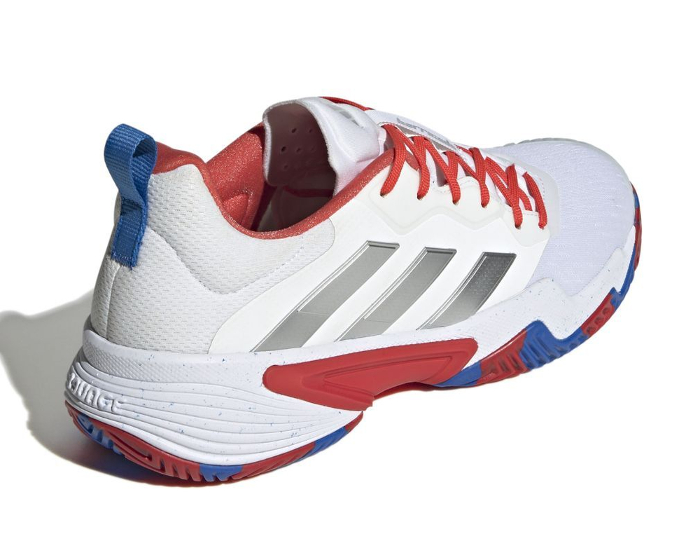 Мужские кроссовки теннисные Adidas Barricade M - cloud white/silver metallic/bright royal