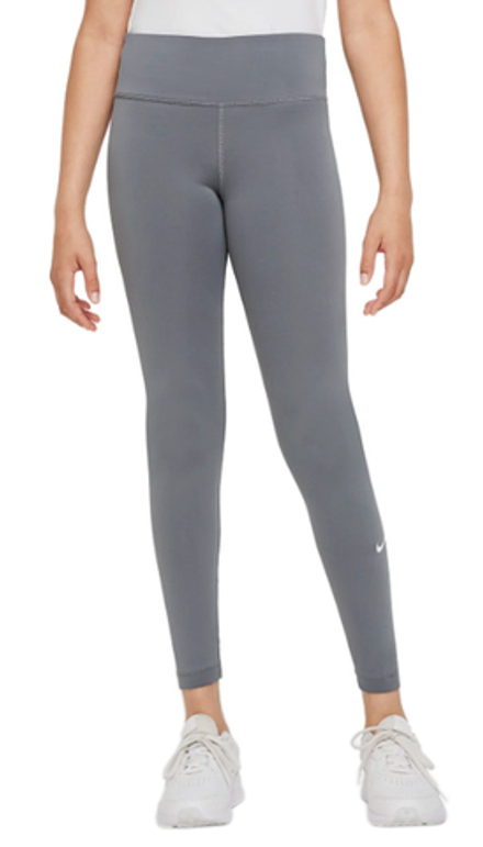 Брюки для девочки Nike Girls Dri-Fit One Legging - smoke grey/white