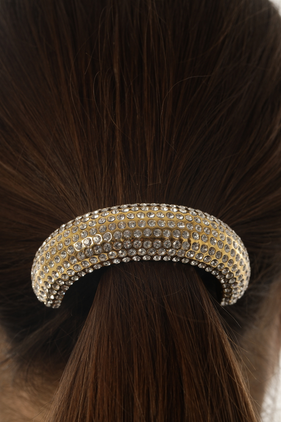 резинка со вставкой россыпь цирконов, золото