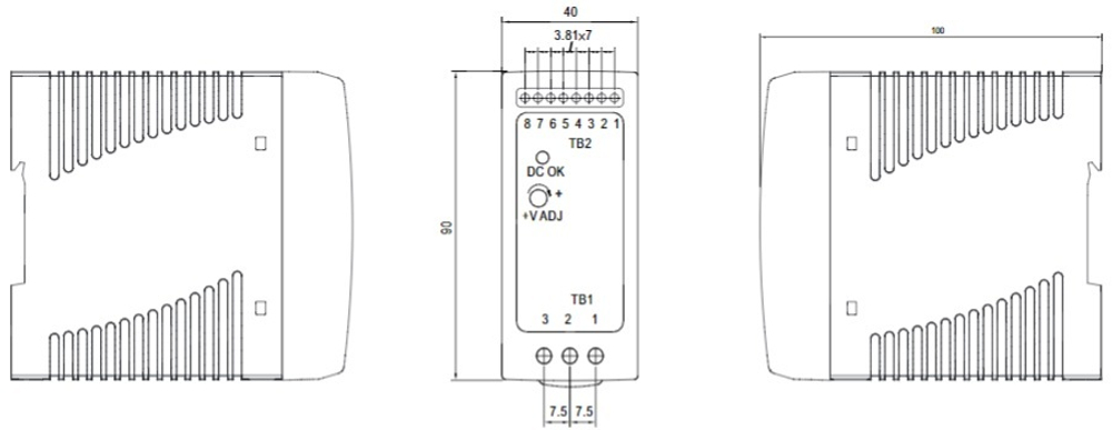Преобразователь AC-DC сетевой Mean Well DRC-60A