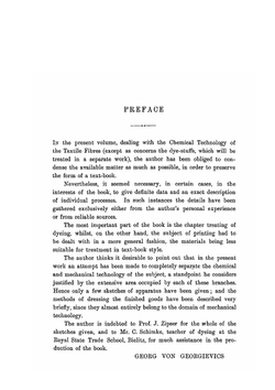 The chemical technology of textile fibres, their origin, structure, preparation, washing, bleaching, dyeing, printing and dressing | Georg von Georgievics