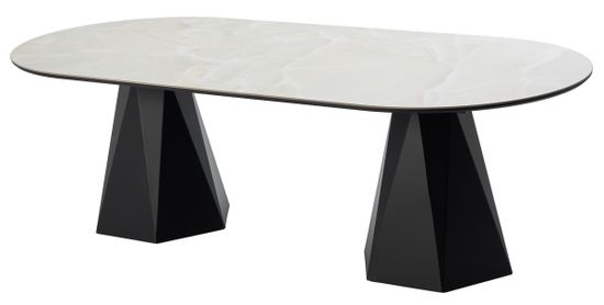 Стол ОРФЕЙ 240 нераскладной цвет ОНИКС (ONYX SABLE PULIDO), керамика / Черный каркас