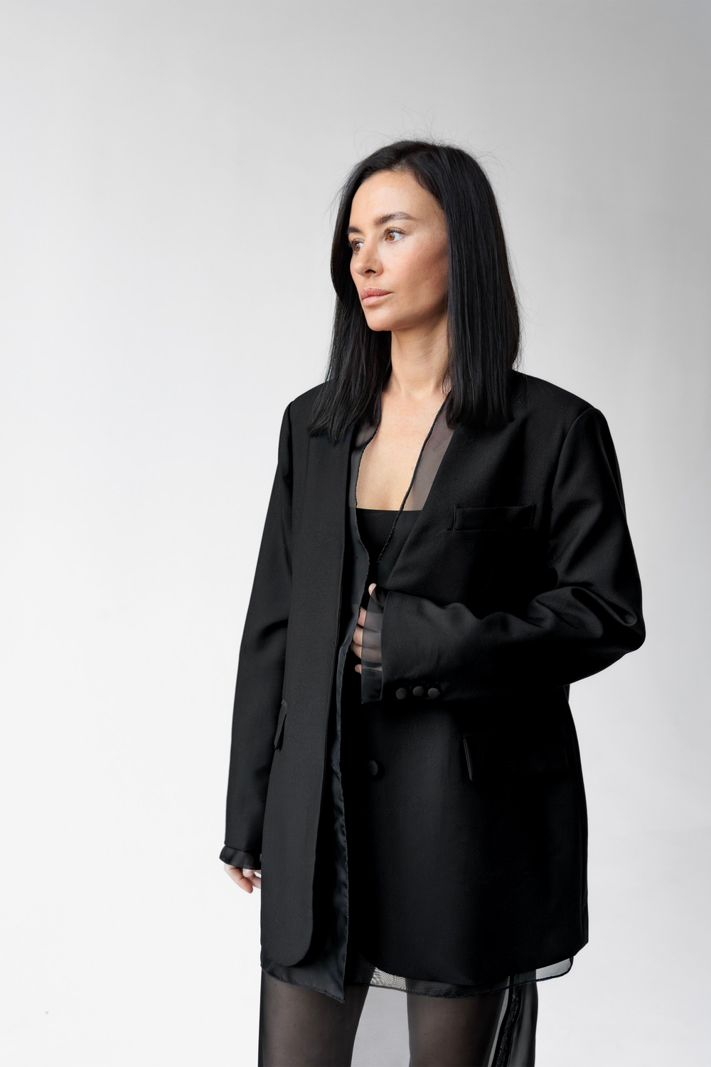 Пиджак апсайклинг с вуалью