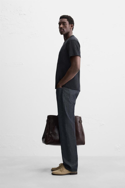 ZARA ФУТБОЛКА С КАРМАНОМ, МОРСКОЙ ТЕМНО-СИНИЙ