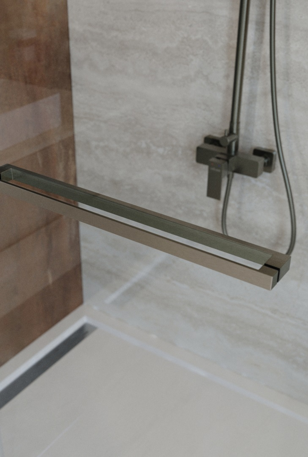 Душевая дверь Cezares LUX-B-FS-1-90-C-GM, 90х195, профиль оружейная сталь, стекло прозрачное