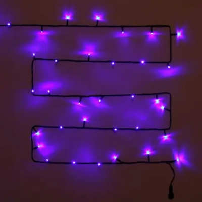 Гирлянда для улицы 7м 80 ламп LED чёрный провод, 8 реж, IP-54, Синий (возможность соединения)