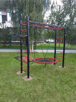 Монтаж уличной шведской стенки Sv Sport Рукоход (4 вертикальных столба)