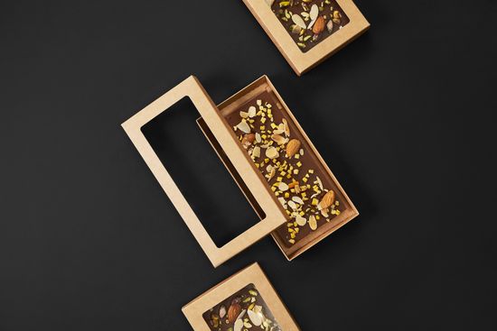 Упаковка с окном для шоколадной плитки 100 г. Крышка/дно