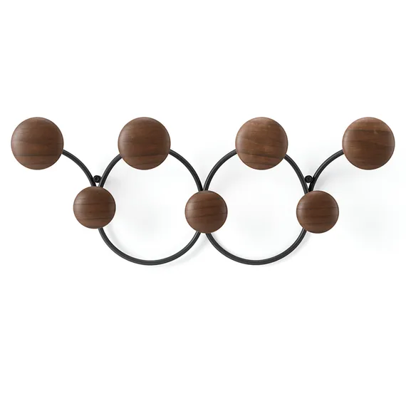 Вешалка настенная dotsy, черная/орех