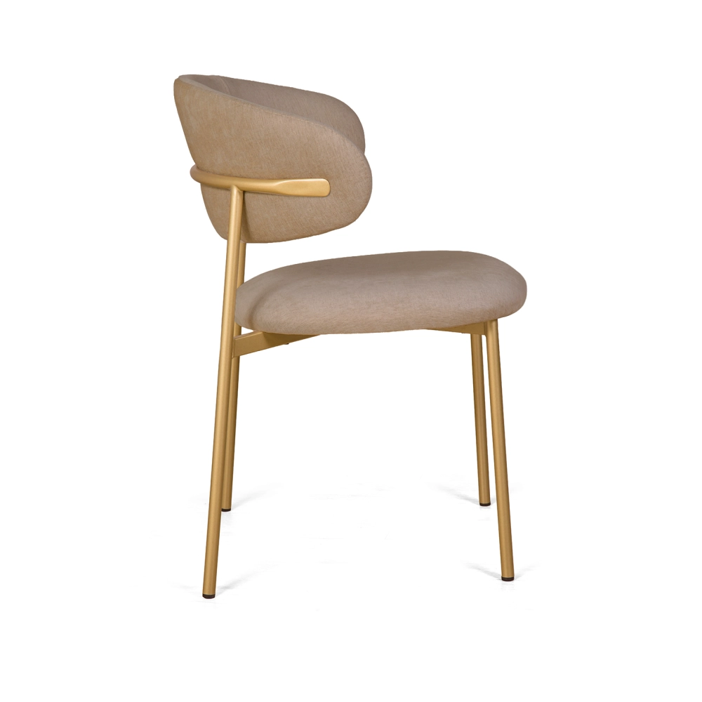 Стул Adele, шенилл Puffy camel / опоры шампань