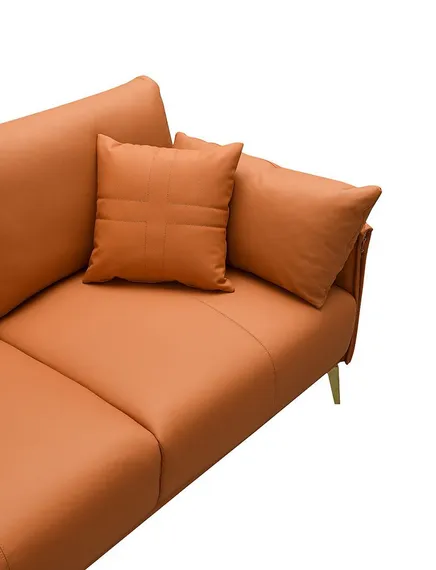 Двухместный диван Lucca 170 см, натуральная кожа цвета Camel