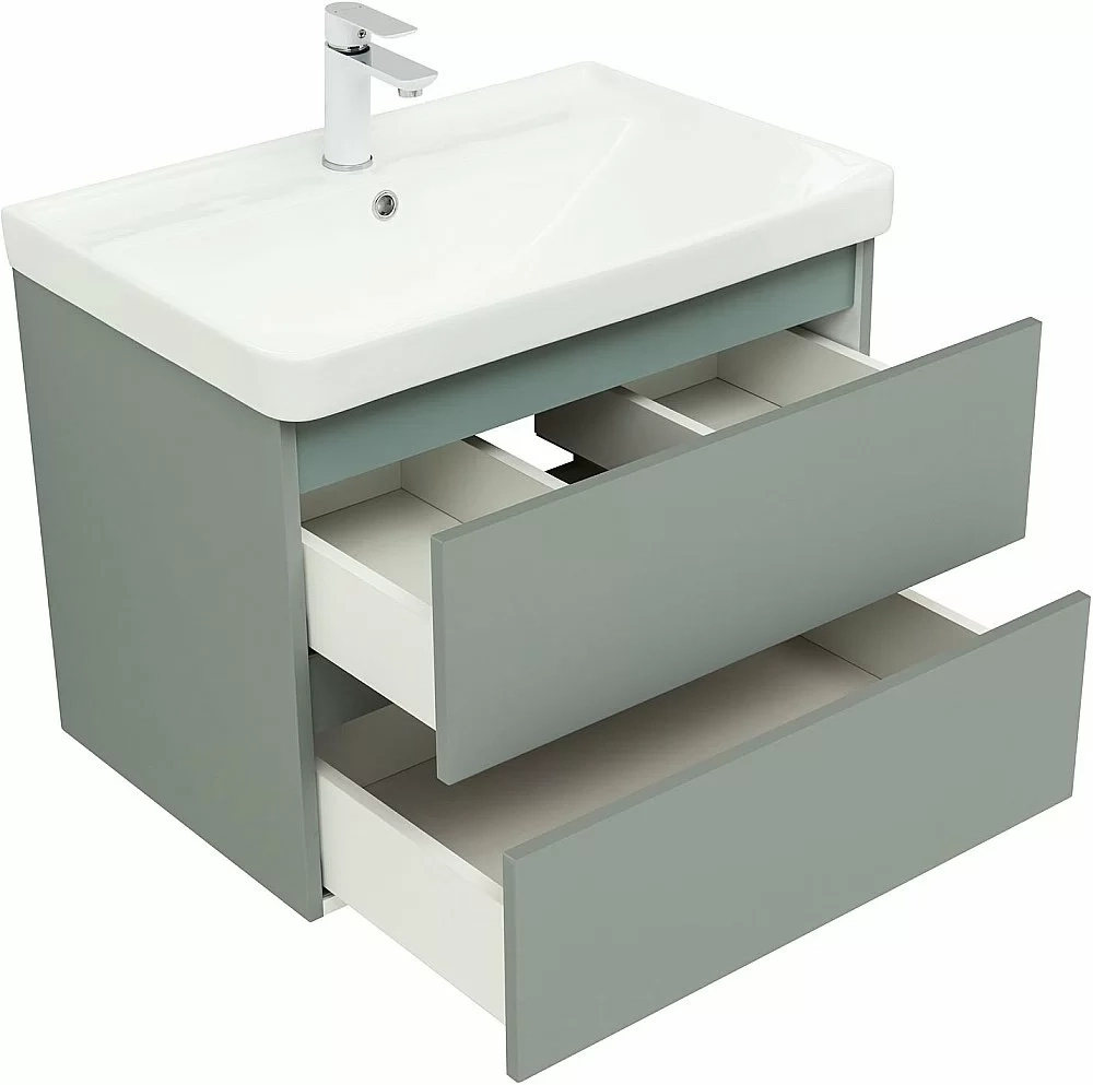 Тумба с раковиной Aquanet Вега 2.0 337960/301804 70 мисти грин