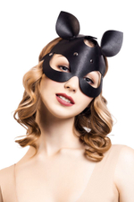 Кожаная маска кошки с ушками (Цвет: черный)